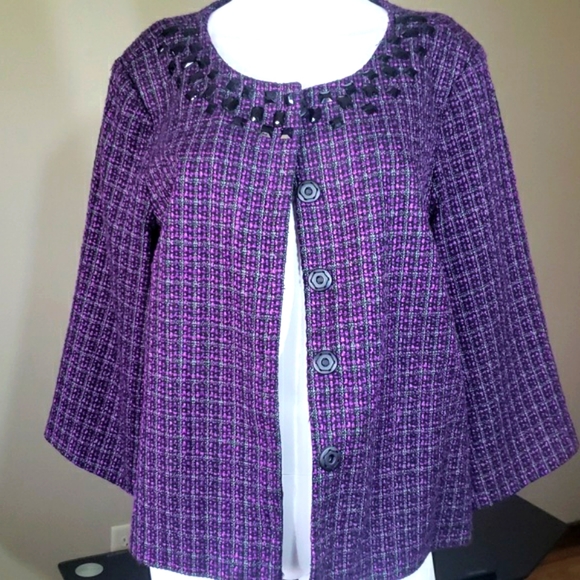 Notations Purple & black Lovely Women's Jacket Size XL. - Picture 5 of 16